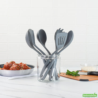 Wholesale Restaurantware Met Lux Dark Gray Silicone Cooking Utensil Set - 6-Piece- Bulk