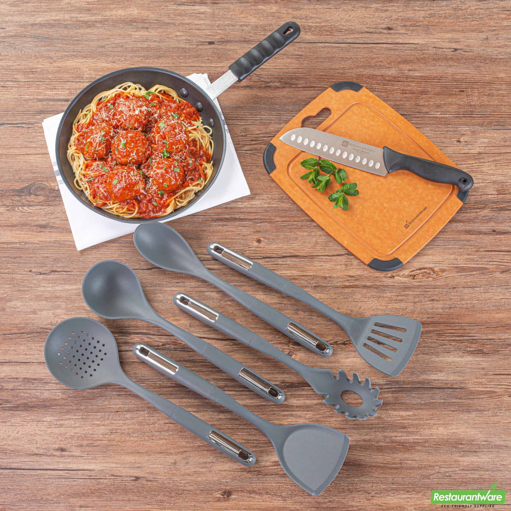 Wholesale Restaurantware Met Lux Dark Gray Silicone Cooking Utensil Set - 6-Piece- Bulk