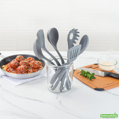 Wholesale Restaurantware Met Lux Dark Gray Silicone Cooking Utensil Set - 6-Piece- Bulk