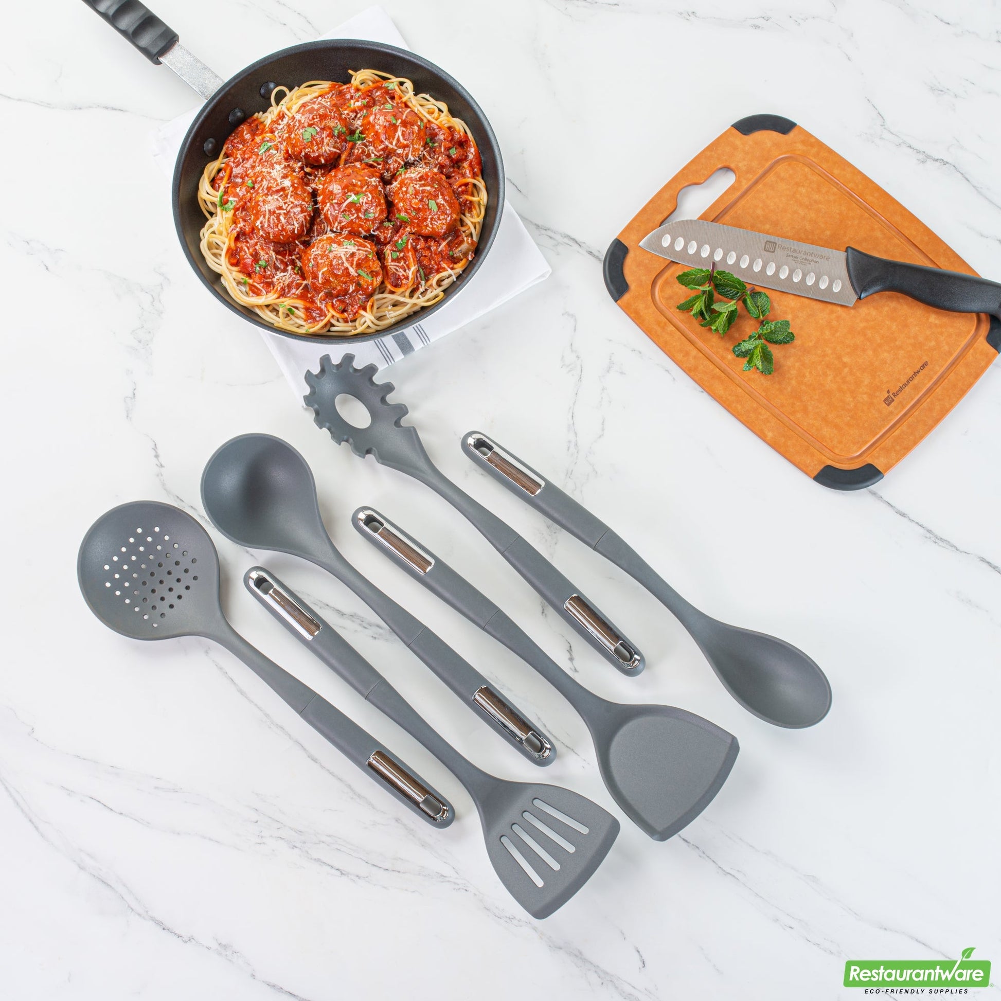 Wholesale Restaurantware Met Lux Dark Gray Silicone Cooking Utensil Set - 6-Piece- Bulk