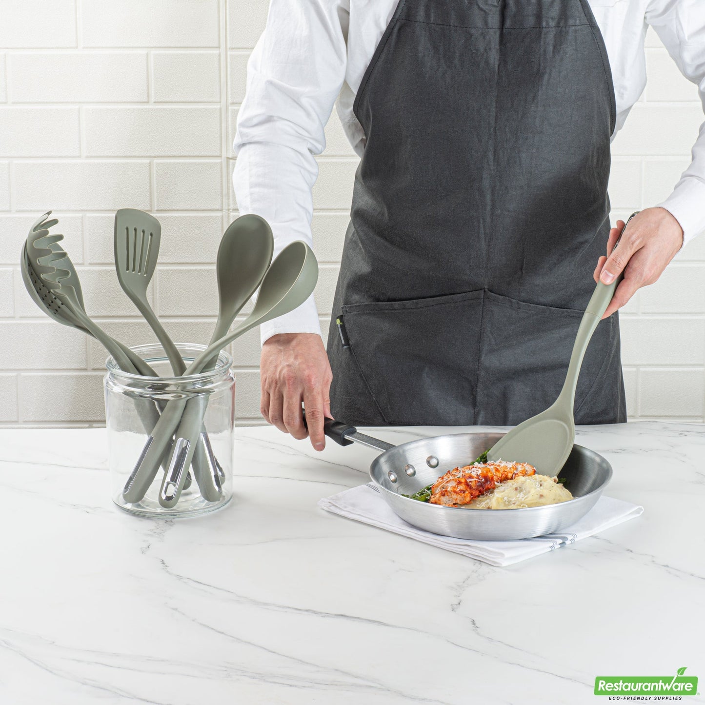 Wholesale Restaurantware Met Lux Green Silicone Cooking Utensil Set - 6-Piece- Bulk