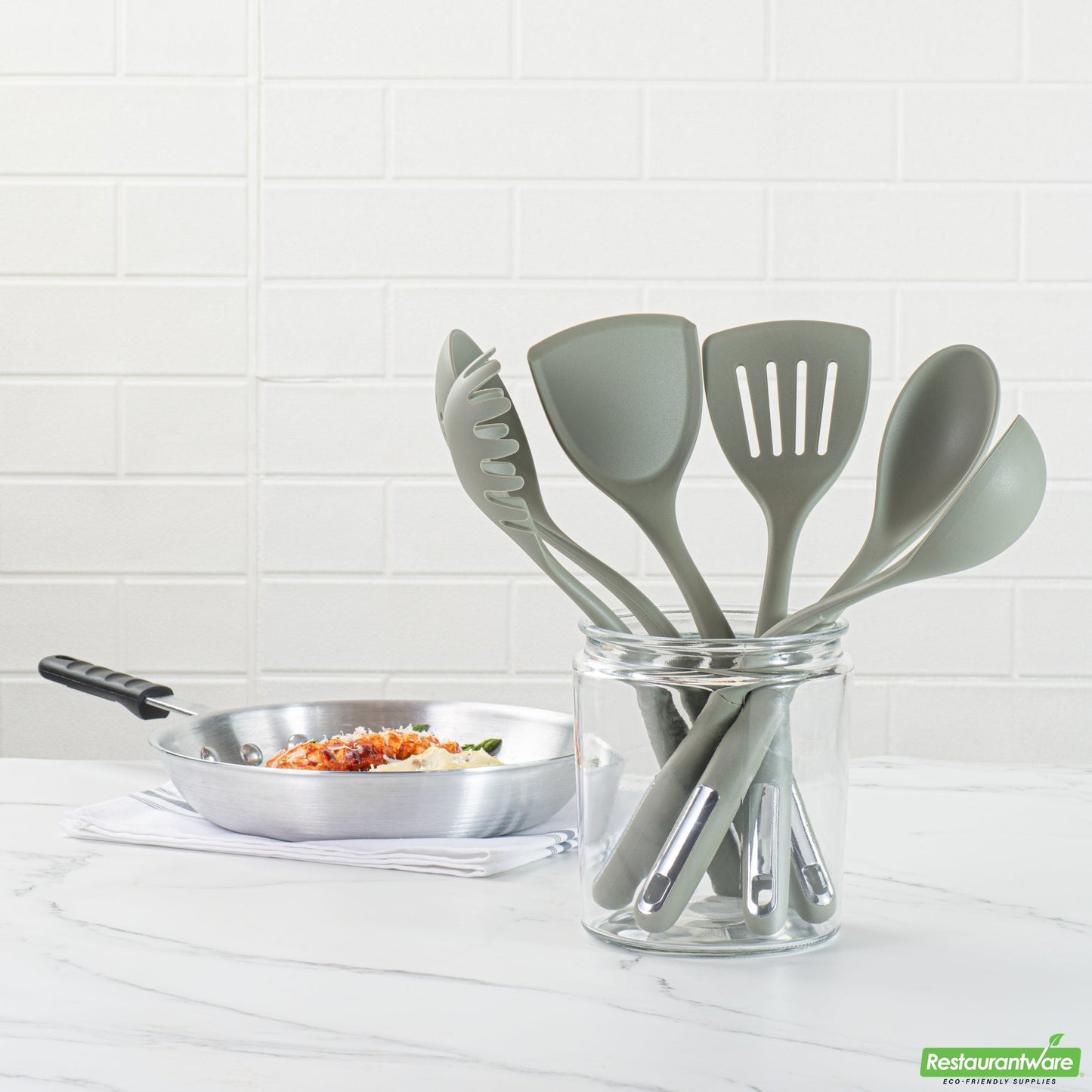 Wholesale Restaurantware Met Lux Green Silicone Cooking Utensil Set - 6-Piece- Bulk