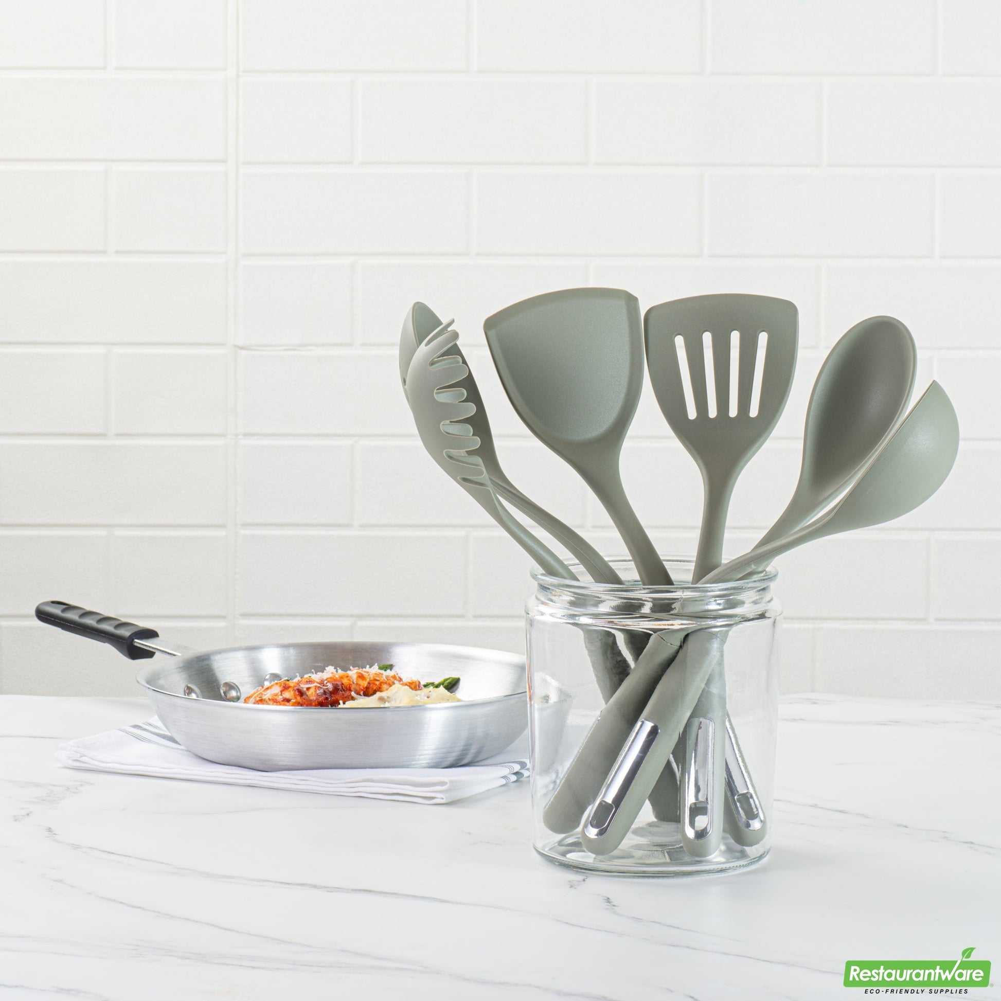Wholesale Restaurantware Met Lux Green Silicone Cooking Utensil Set - 6-Piece- Bulk