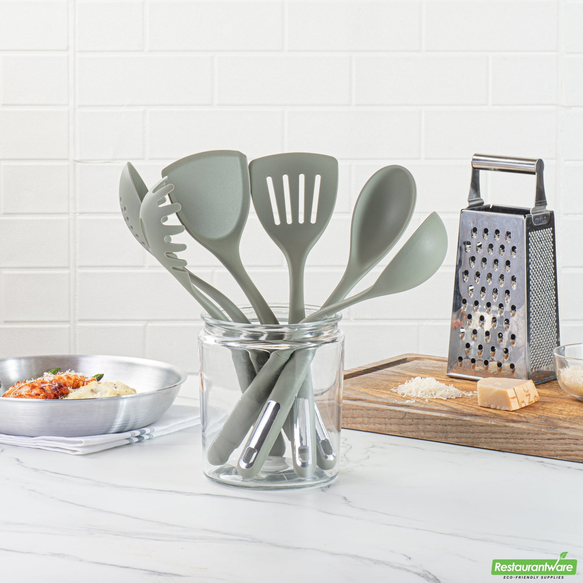 Wholesale Restaurantware Met Lux Green Silicone Cooking Utensil Set - 6-Piece- Bulk