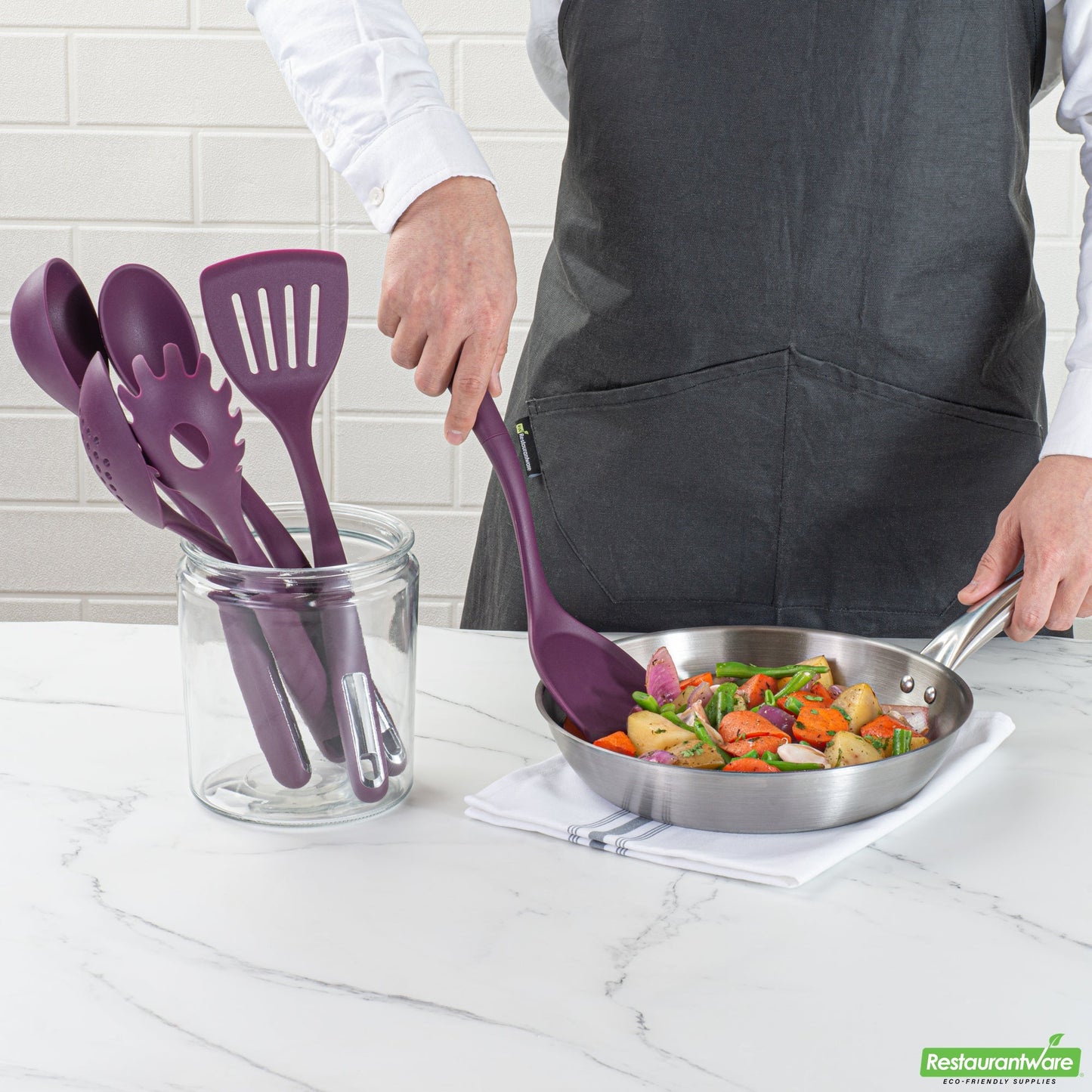 Wholesale Restaurantware Met Lux Purple Silicone Cooking Utensil Set - 6-Piece- Bulk