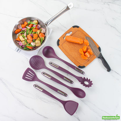 Wholesale Restaurantware Met Lux Purple Silicone Cooking Utensil Set - 6-Piece- Bulk