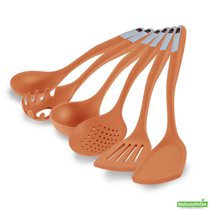 Wholesale Restaurantware Met Lux Orange Silicone Cooking Utensil Set - 6-Piece- Bulk