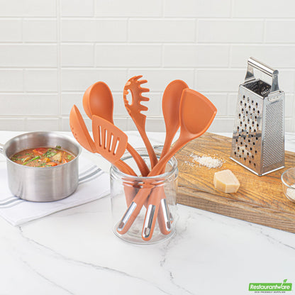 Wholesale Restaurantware Met Lux Orange Silicone Cooking Utensil Set - 6-Piece- Bulk