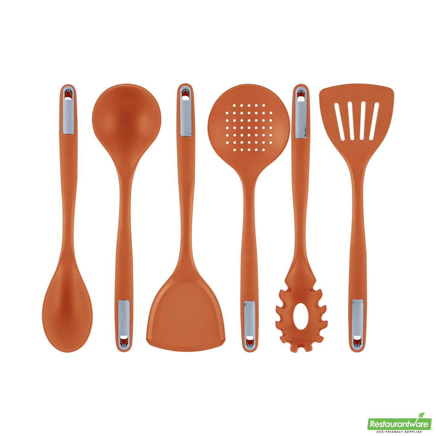 Wholesale Restaurantware Met Lux Orange Silicone Cooking Utensil Set - 6-Piece- Bulk