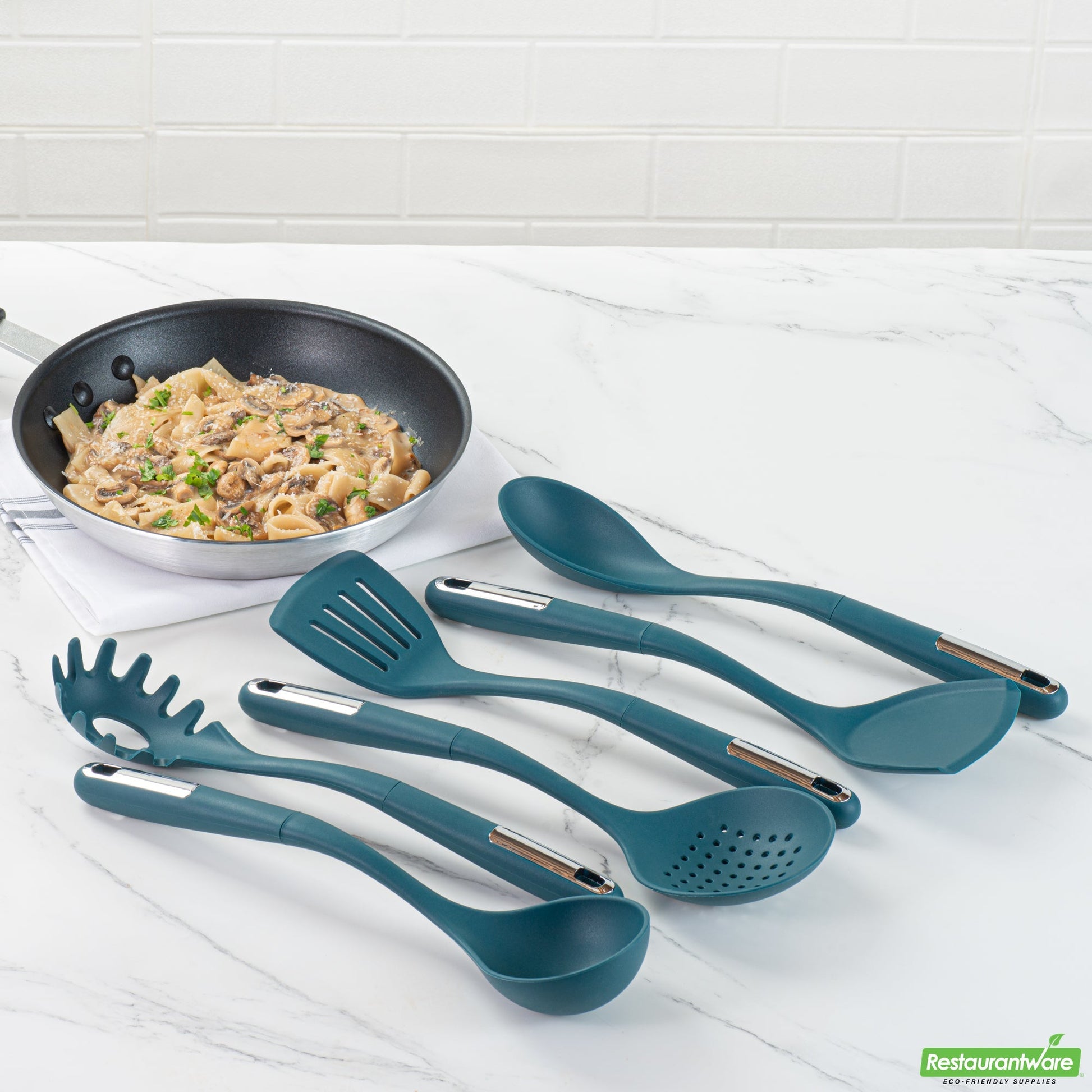 Wholesale Restaurantware Met Lux Teal Silicone Cooking Utensil Set - 6-Piece- Bulk