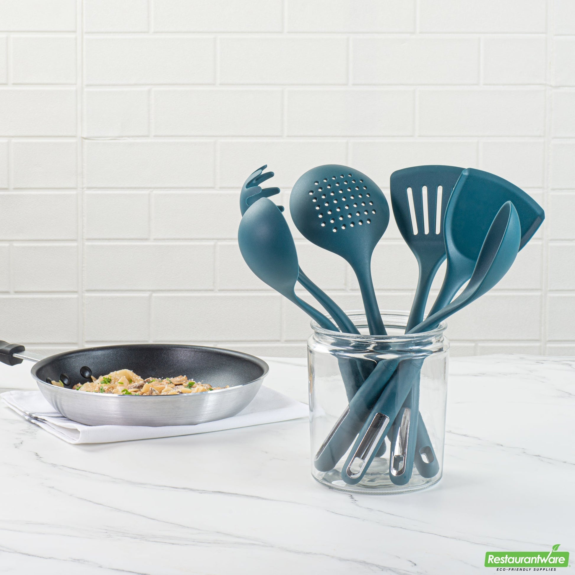 Wholesale Restaurantware Met Lux Teal Silicone Cooking Utensil Set - 6-Piece- Bulk