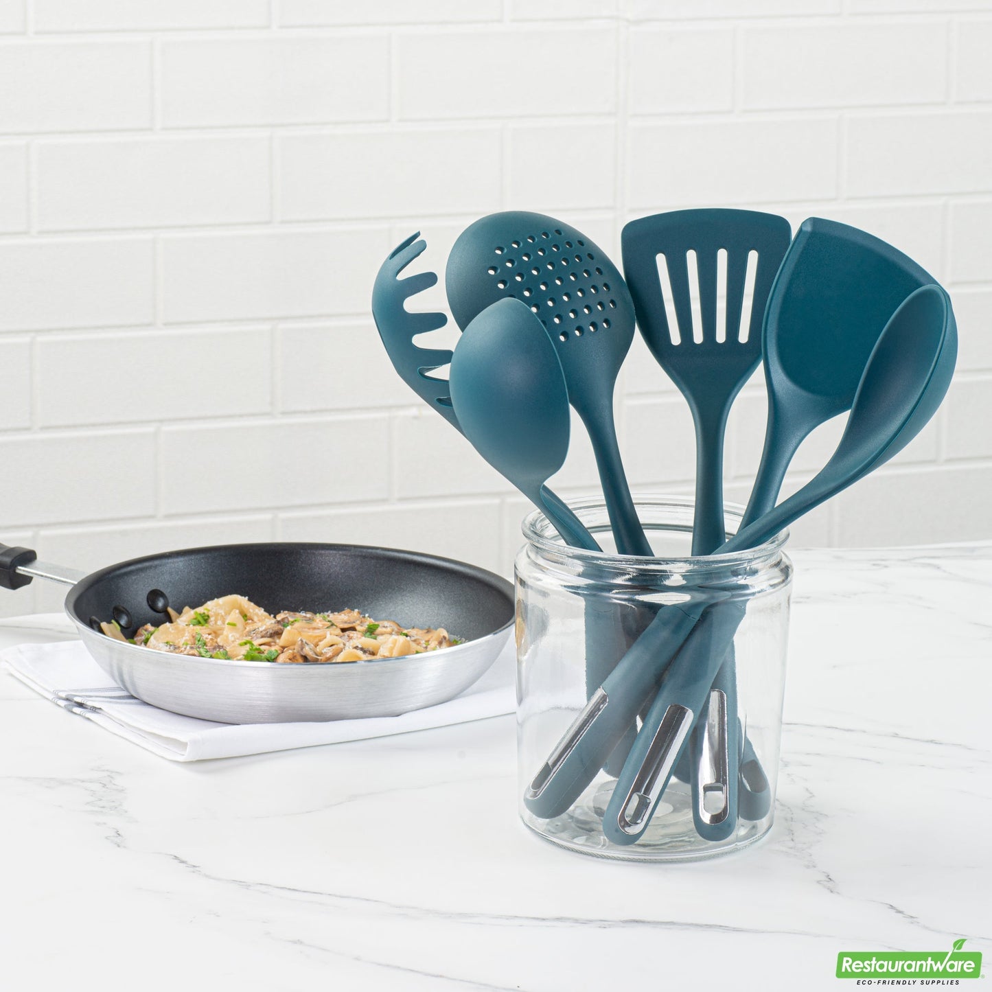 Wholesale Restaurantware Met Lux Teal Silicone Cooking Utensil Set - 6-Piece- Bulk