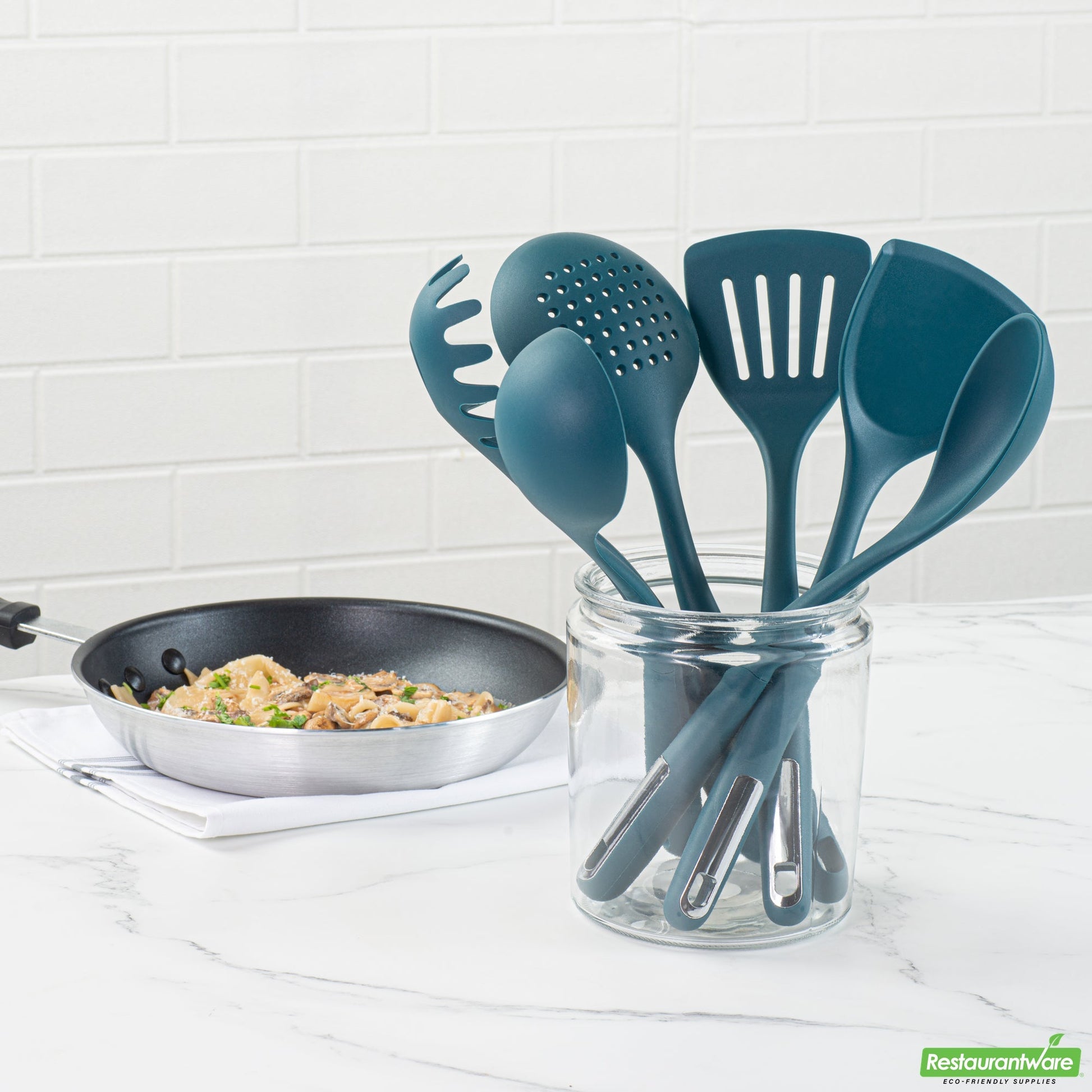 Wholesale Restaurantware Met Lux Teal Silicone Cooking Utensil Set - 6-Piece- Bulk