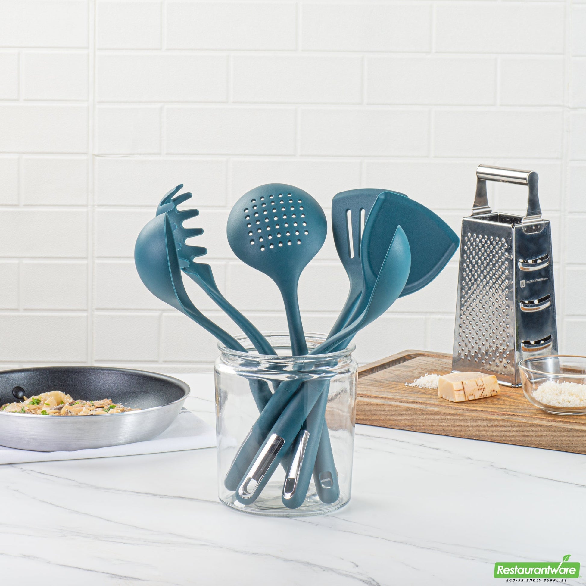 Wholesale Restaurantware Met Lux Teal Silicone Cooking Utensil Set - 6-Piece- Bulk