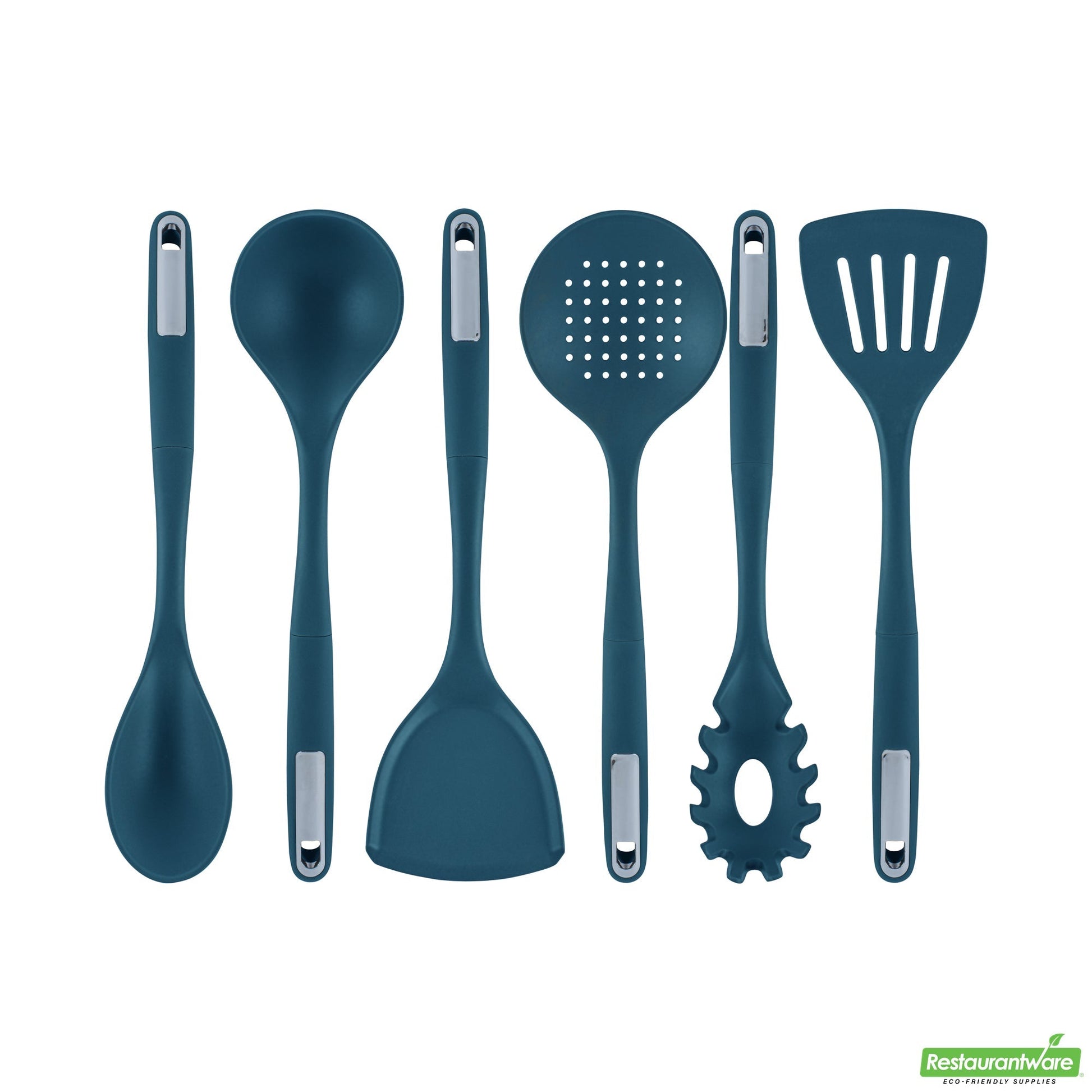 Wholesale Restaurantware Met Lux Teal Silicone Cooking Utensil Set - 6-Piece- Bulk