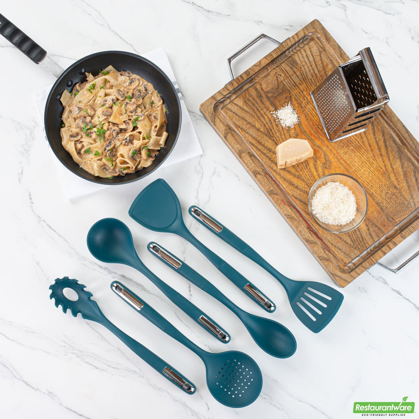 Wholesale Restaurantware Met Lux Teal Silicone Cooking Utensil Set - 6-Piece- Bulk