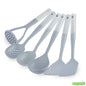 Wholesale Restaurantware Met Lux Gray and White Nylon High Heat Cooking Utensil Set - 6-Piece- Bulk
