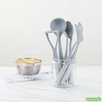 Wholesale Restaurantware Met Lux Gray and White Nylon High Heat Cooking Utensil Set - 6-Piece- Bulk