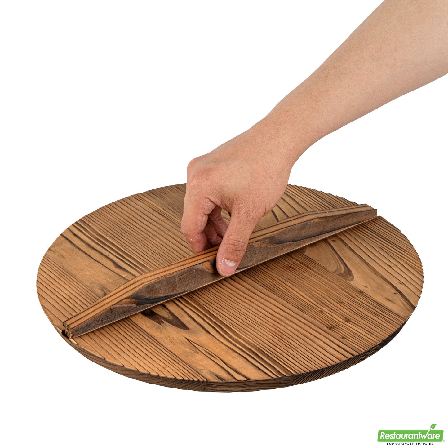 Wholesale Restaurantware 12" Handmade Lightweight Wood Wok Lid - 12.2" X 12.2" X 2.2"- Bulk