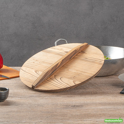 Wholesale Restaurantware 12" Handmade Lightweight Wood Wok Lid - 12.2" X 12.2" X 2.2"- Bulk