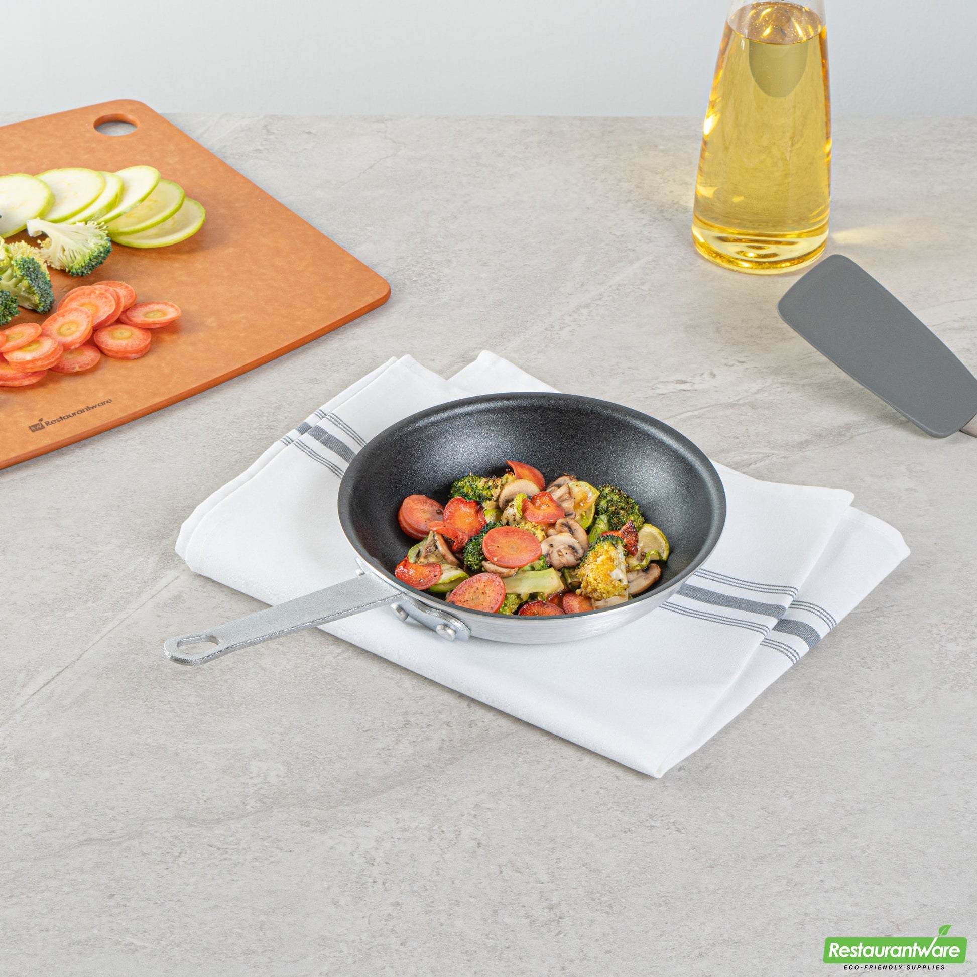 Wholesale Restaurantware Aluminum 7" Fry Pan - Non-Stick - 13" X 7.6" X 2.3"- Bulk
