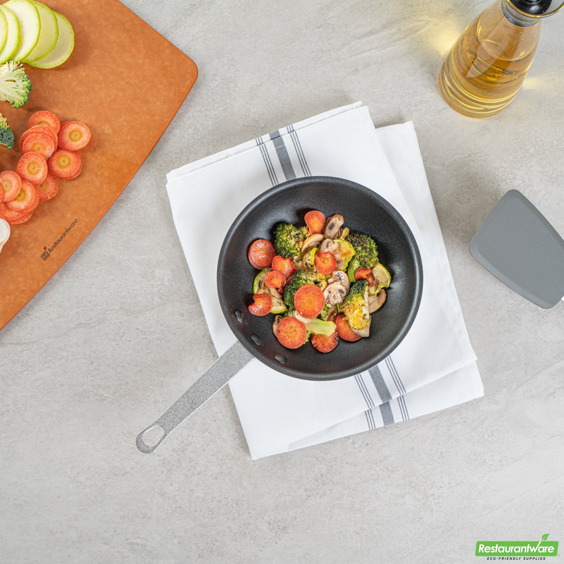 Wholesale Restaurantware Aluminum 7" Fry Pan - Non-Stick - 13" X 7.6" X 2.3"- Bulk