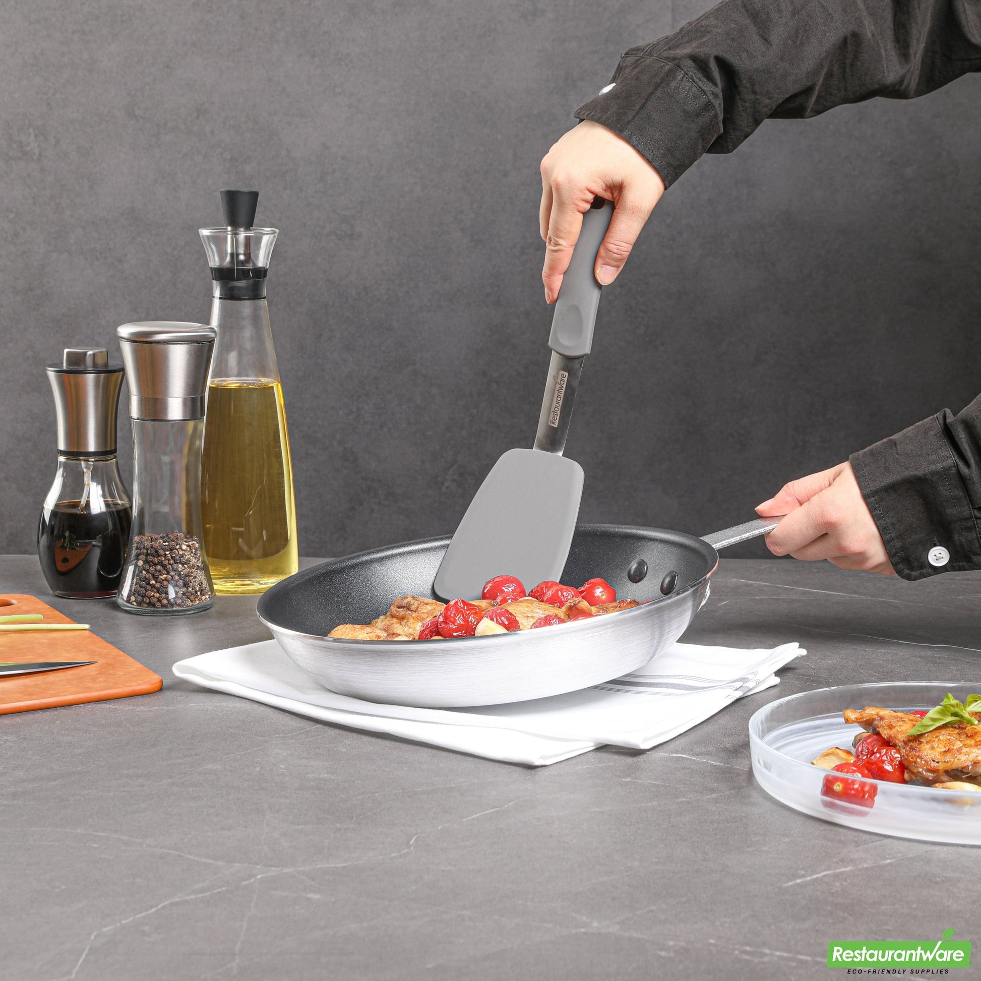 Wholesale Restaurantware Aluminum 10" Fry Pan - Non-Stick - 17.7" X 10.2" X 2.7"- Bulk