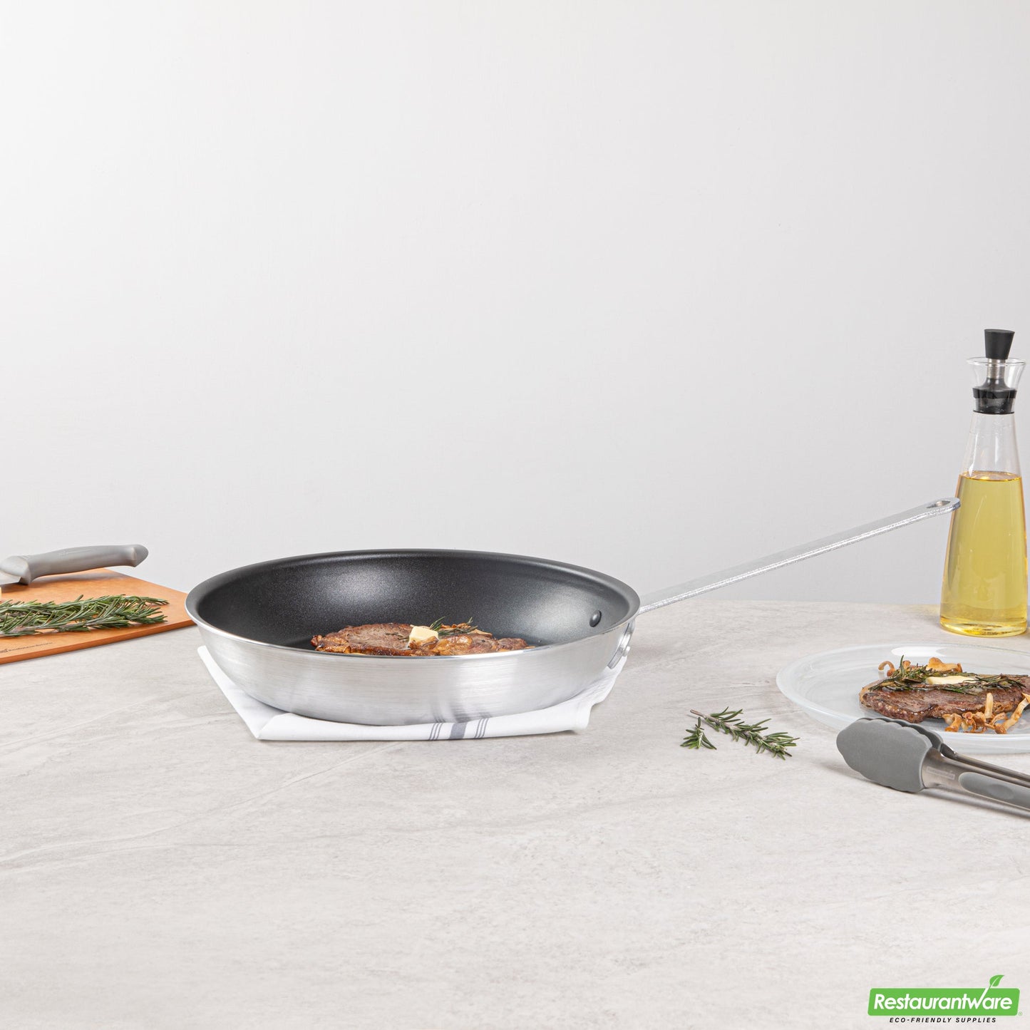Wholesale Restaurantware Aluminum 14" Fry Pan - Non-Stick - 26" X 14.2" X 6.4"- Bulk