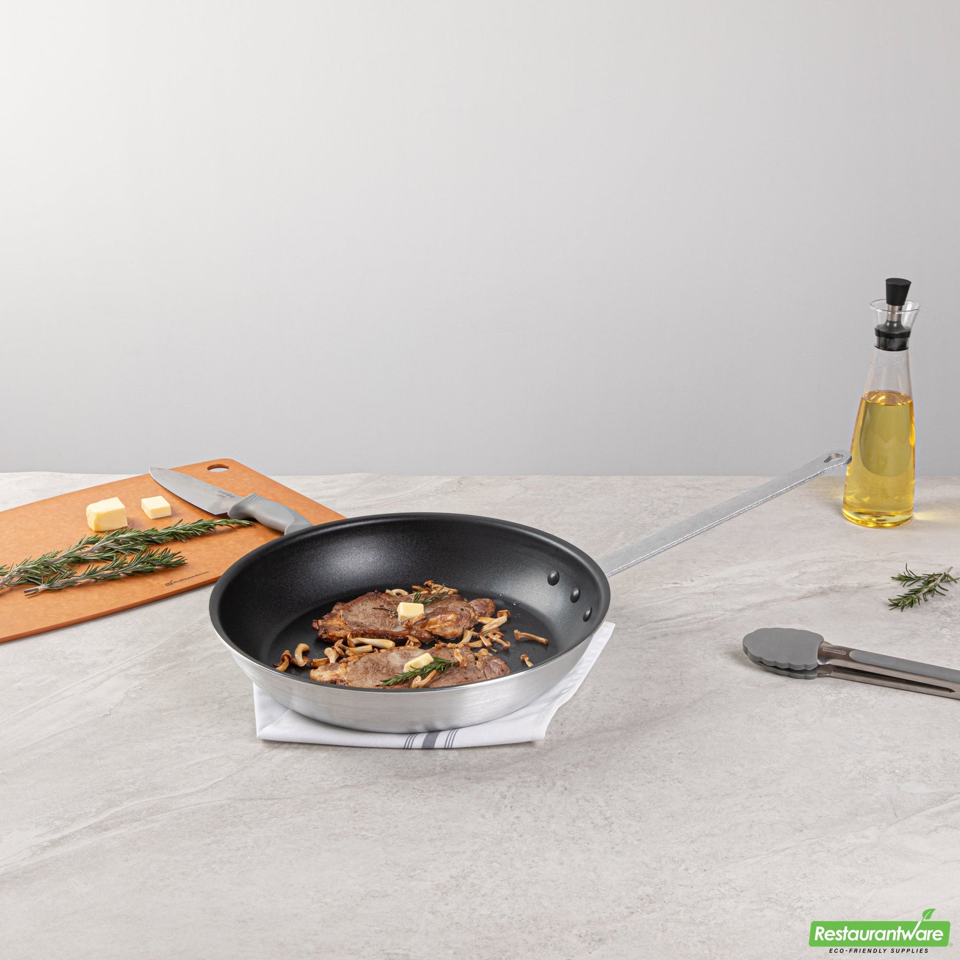 Wholesale Restaurantware Aluminum 14" Fry Pan - Non-Stick - 26" X 14.2" X 6.4"- Bulk
