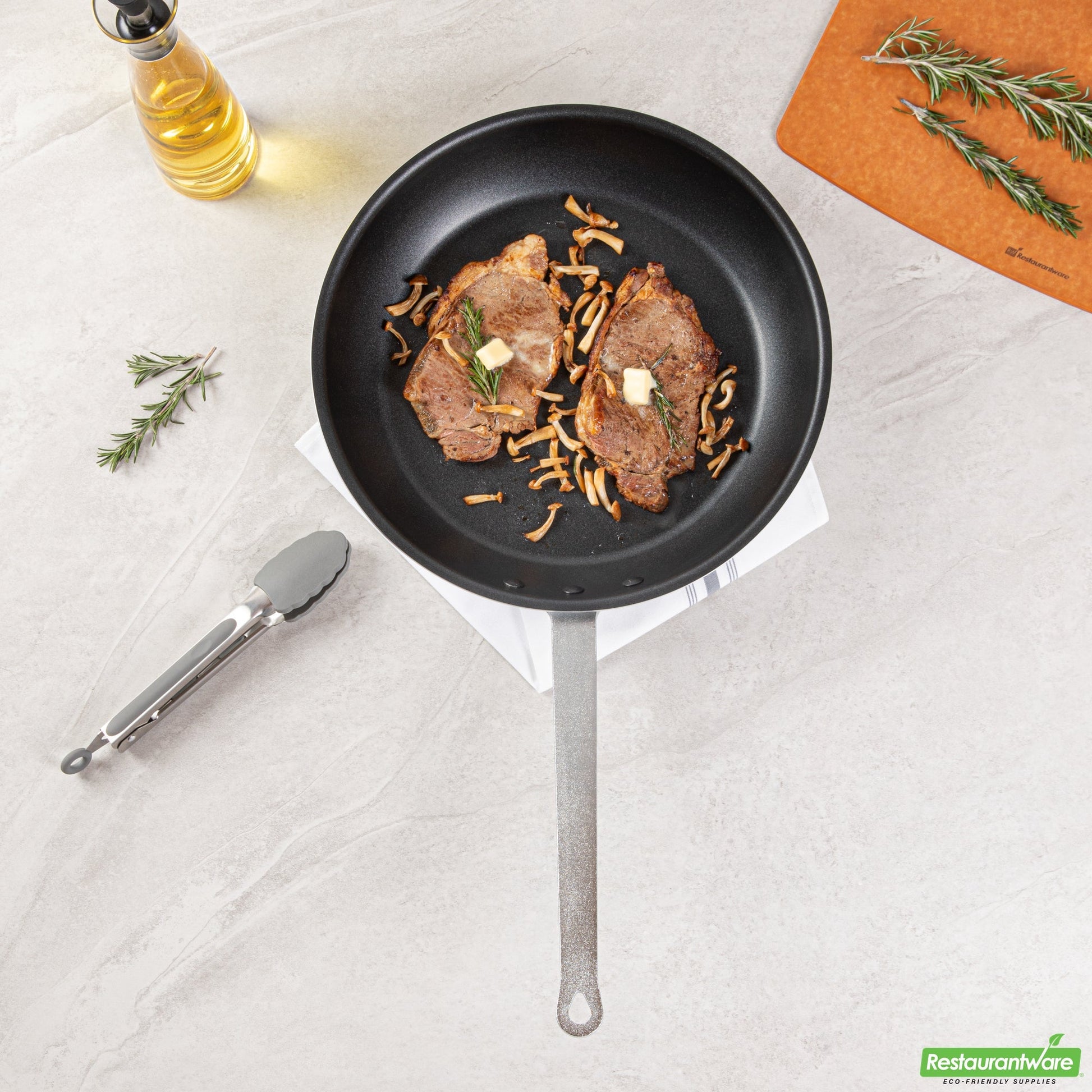 Wholesale Restaurantware Aluminum 14" Fry Pan - Non-Stick - 26" X 14.2" X 6.4"- Bulk
