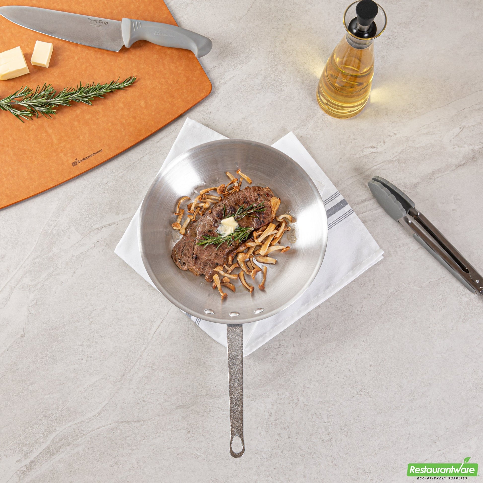 Wholesale Restaurantware Aluminum 10" Fry Pan - 17.7" X 10.2" X 2.7"- Bulk