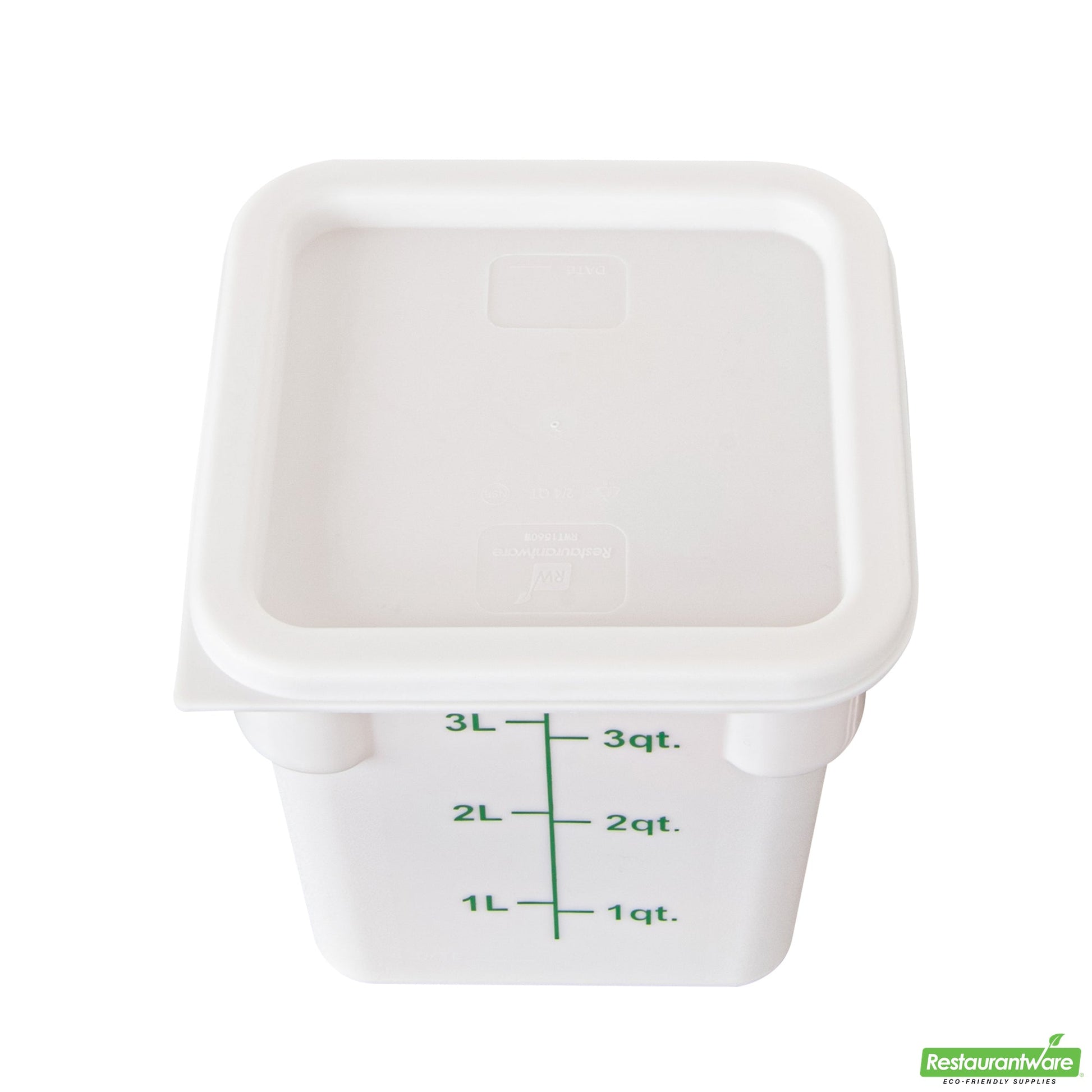 Wholesale Restaurantware Met Lux Square White Plastic Food Storage Container Lid - Fits 2 and 4 Qt- Bulk