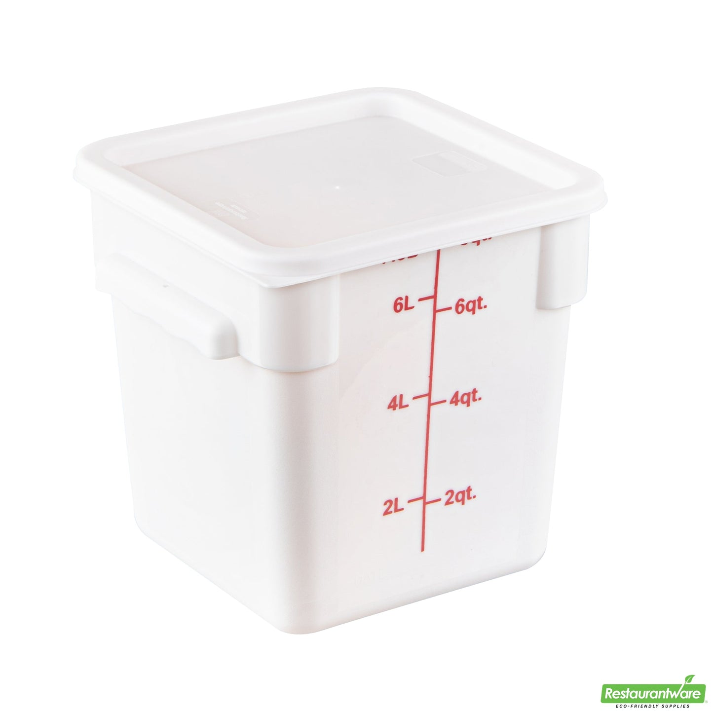 Wholesale Restaurantware Met Lux Square White Plastic Food Storage Container Lid - Fits 6 and 8 Qt- Bulk
