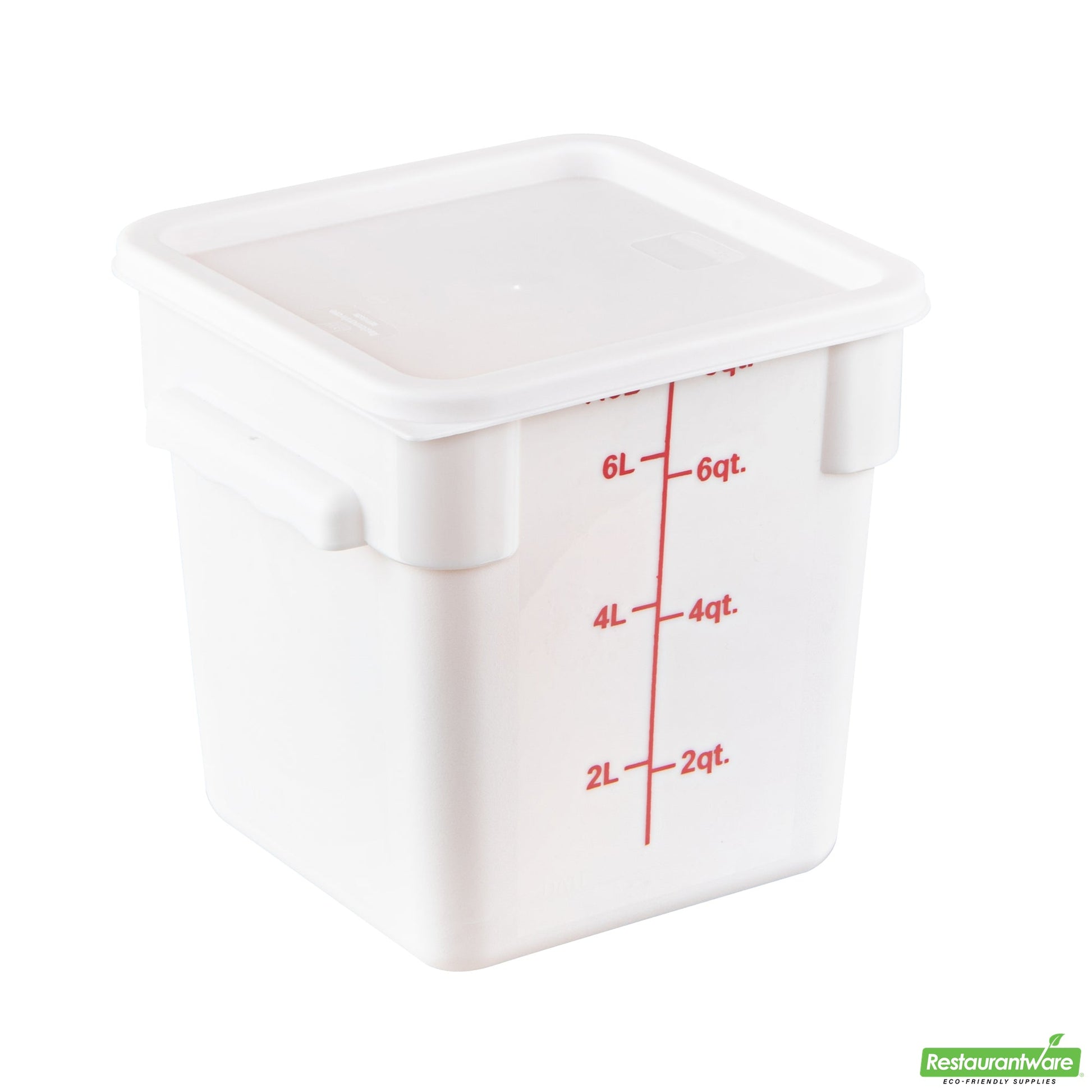 Wholesale Restaurantware Met Lux Square White Plastic Food Storage Container Lid - Fits 6 and 8 Qt- Bulk