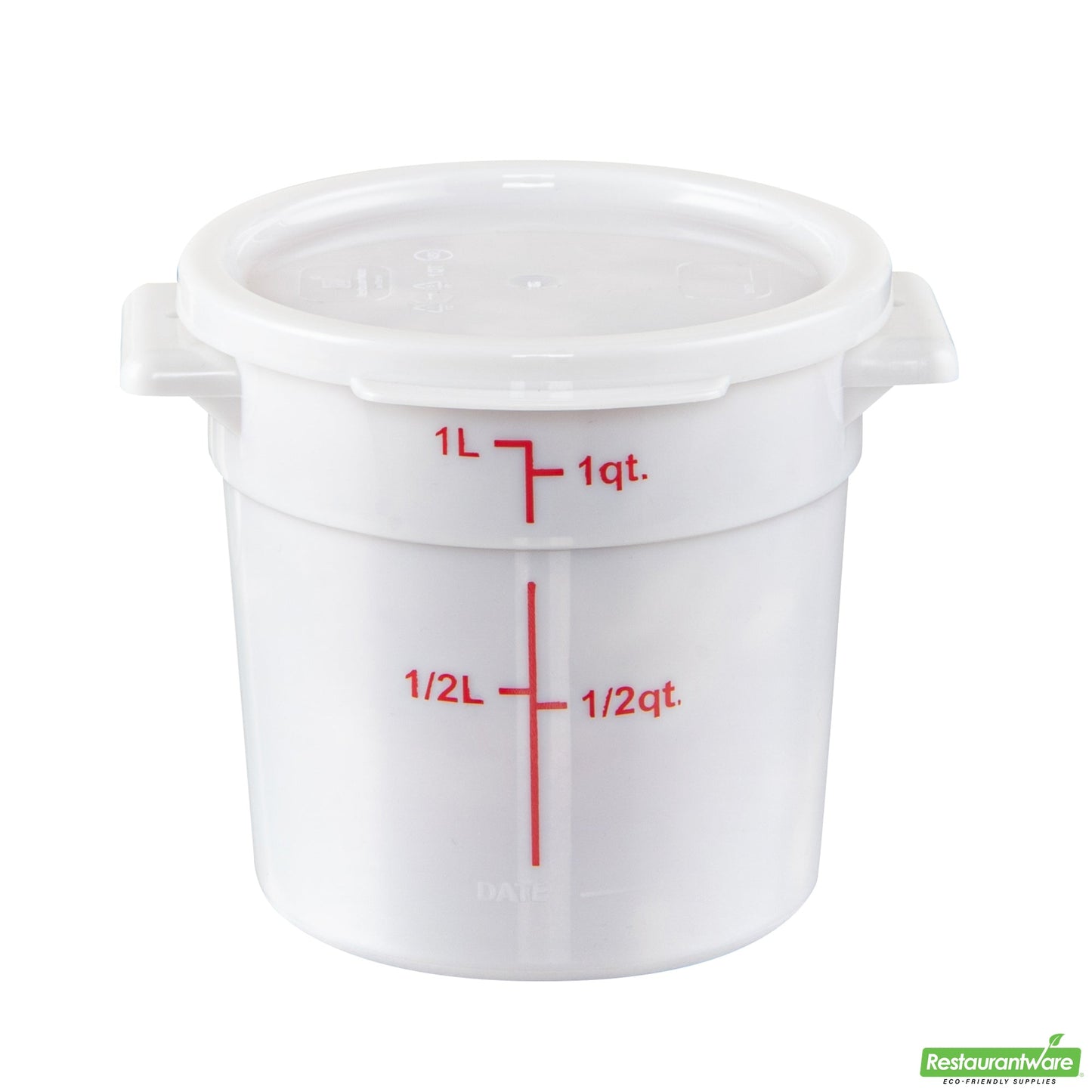 Wholesale Restaurantware Met Lux Round White Plastic Food Storage Container Lid - Fits 1 Qt- Bulk