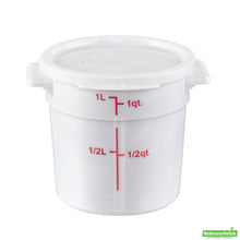 Wholesale Restaurantware Met Lux Round White Plastic Food Storage Container Lid - Fits 1 Qt- Bulk