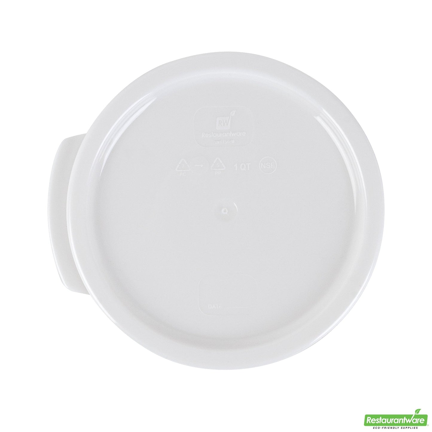 Wholesale Restaurantware Met Lux Round White Plastic Food Storage Container Lid - Fits 1 Qt- Bulk