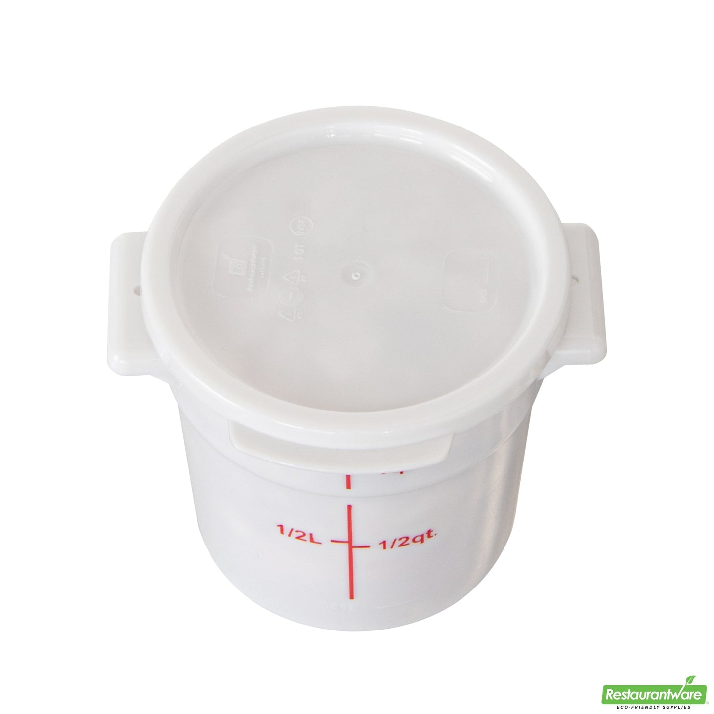 Wholesale Restaurantware Met Lux Round White Plastic Food Storage Container Lid - Fits 1 Qt- Bulk