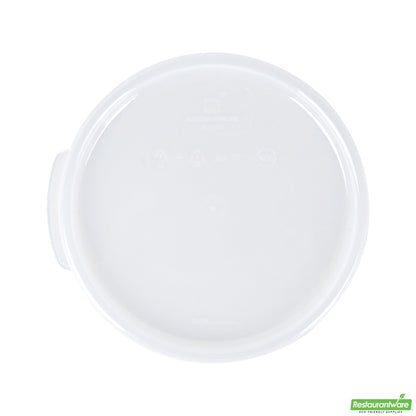 Wholesale Restaurantware Met Lux Round Translucent Plastic Food Storage Container Lid - Fits 2 and 4 Qt- Bulk