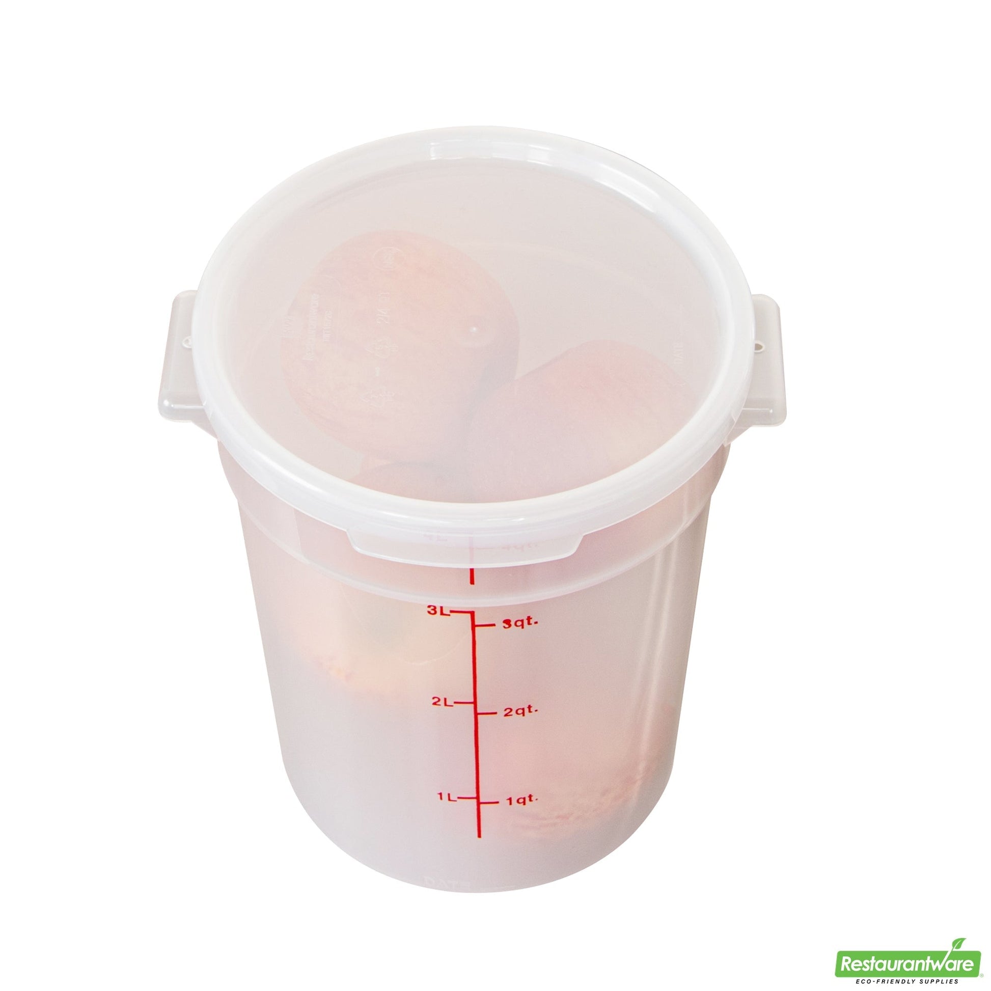 Wholesale Restaurantware Met Lux Round Translucent Plastic Food Storage Container Lid - Fits 2 and 4 Qt- Bulk