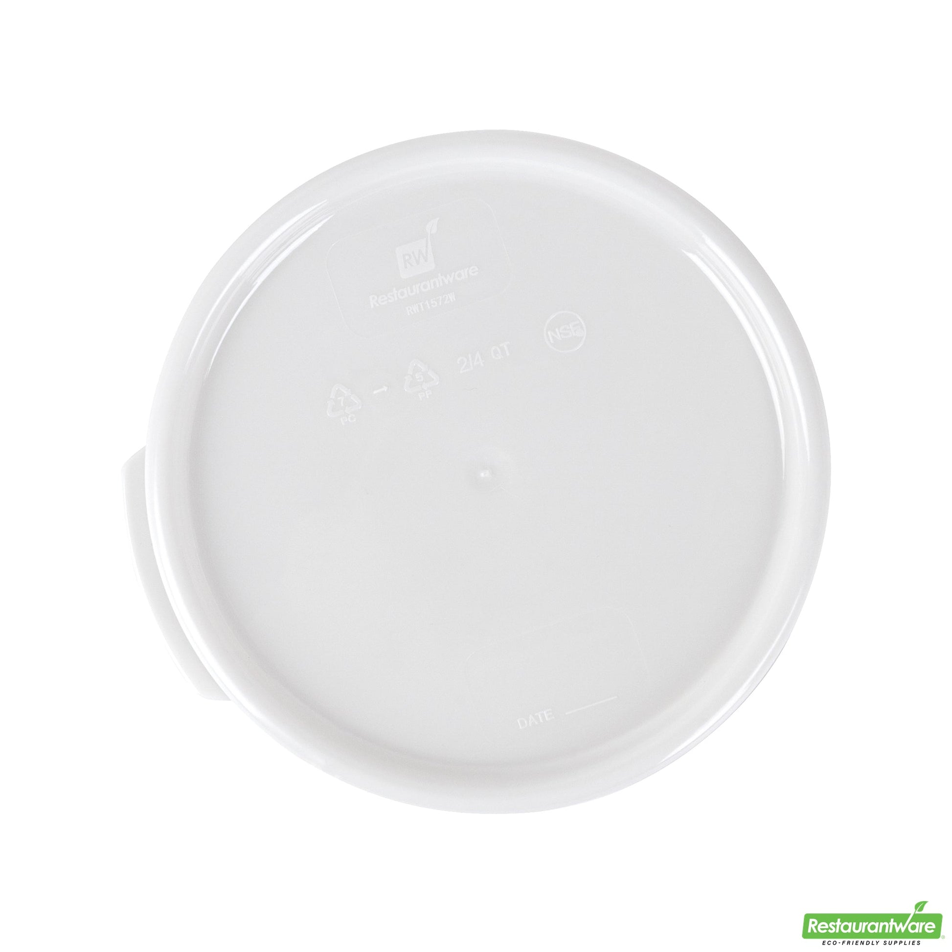 Wholesale Restaurantware Met Lux Round White Plastic Food Storage Container Lid - Fits 2 and 4 Qt- Bulk