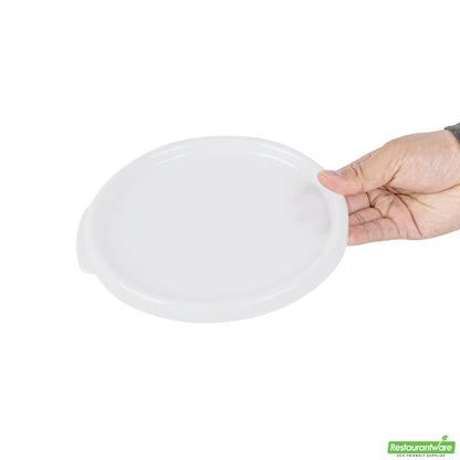 Wholesale Restaurantware Met Lux Round White Plastic Food Storage Container Lid - Fits 2 and 4 Qt- Bulk