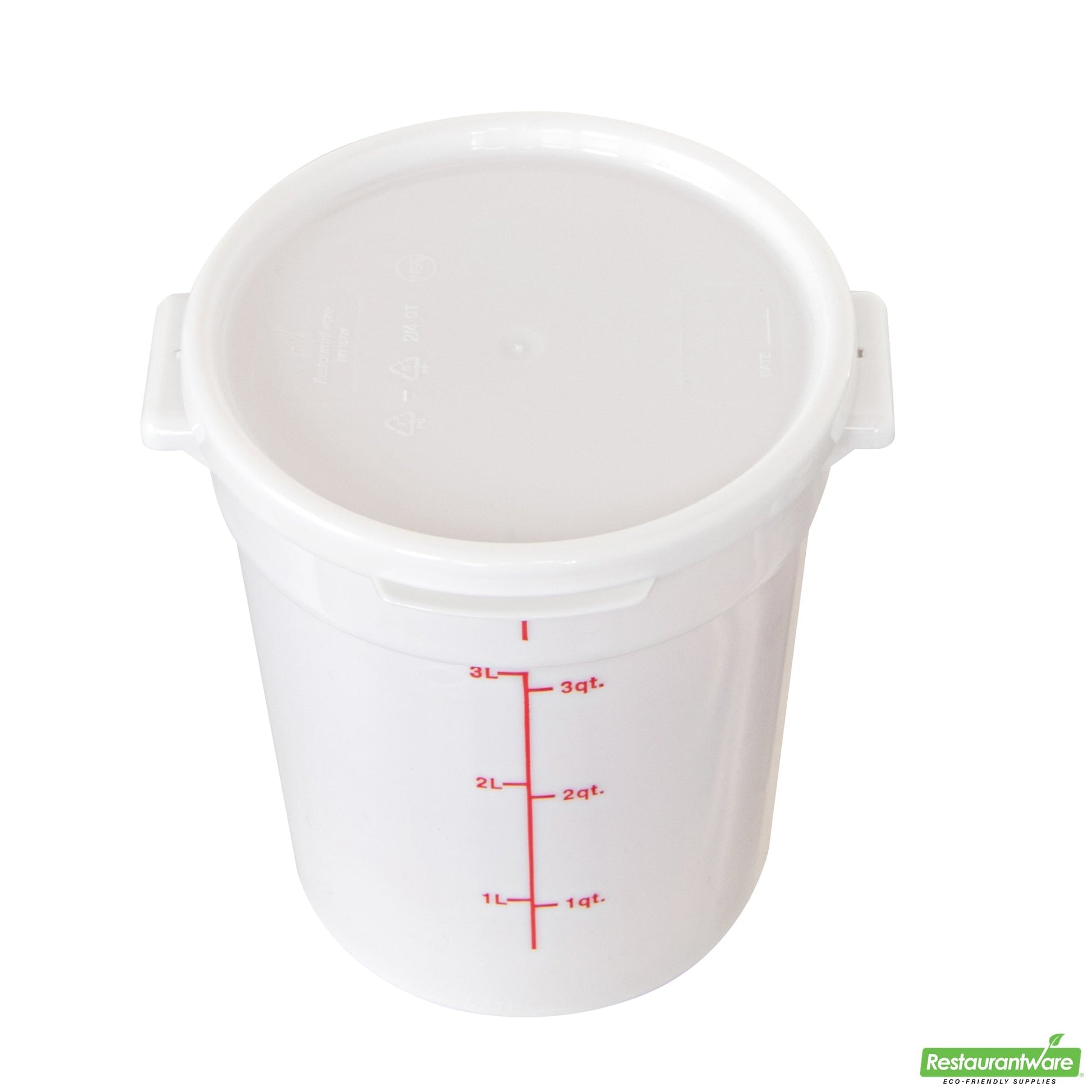 Wholesale Restaurantware Met Lux Round White Plastic Food Storage Container Lid - Fits 2 and 4 Qt- Bulk