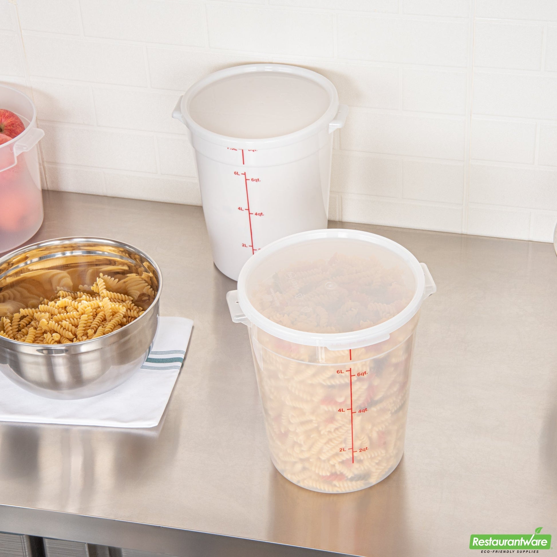 Wholesale Restaurantware Met Lux Round Translucent Plastic Food Storage Container Lid - Fits 6 and 8 Qt- Bulk