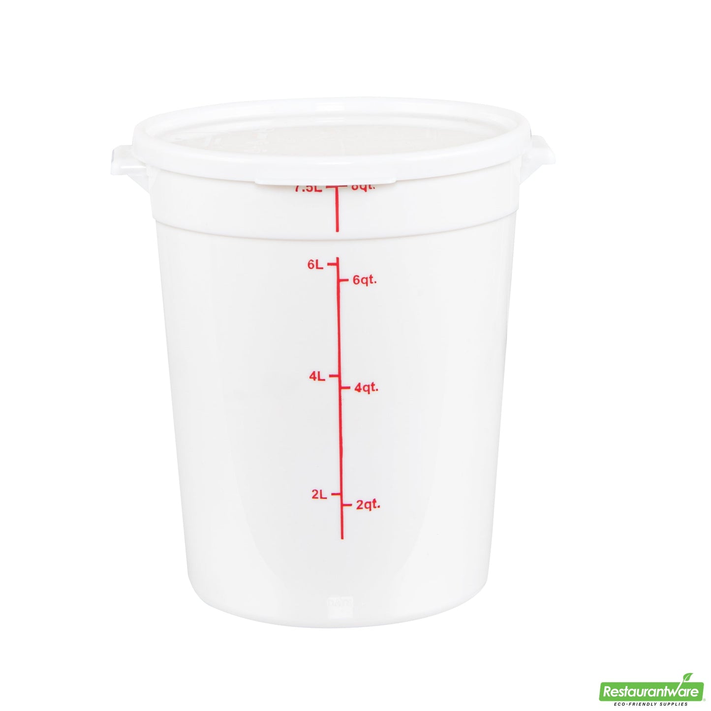 Wholesale Restaurantware Met Lux Round White Plastic Food Storage Container Lid - Fits 6 and 8 Qt- Bulk