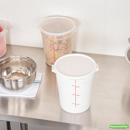 Wholesale Restaurantware Met Lux Round White Plastic Food Storage Container Lid - Fits 6 and 8 Qt- Bulk