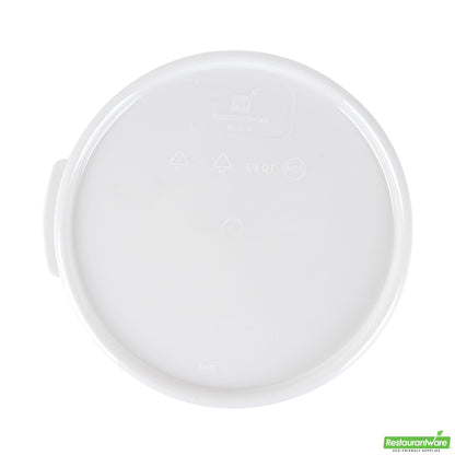 Wholesale Restaurantware Met Lux Round White Plastic Food Storage Container Lid - Fits 6 and 8 Qt- Bulk
