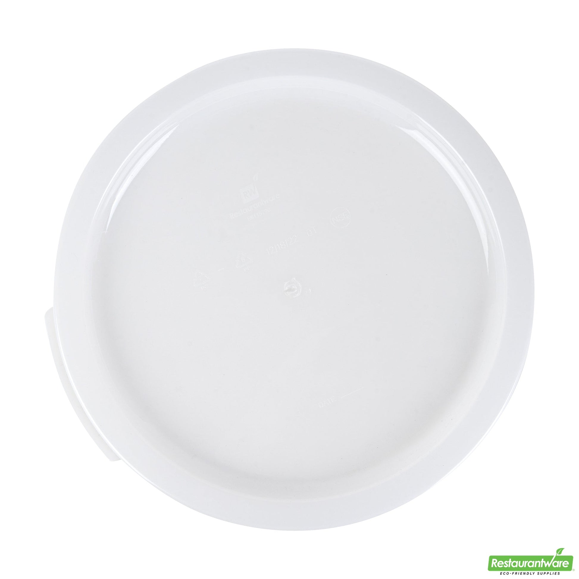 Wholesale Restaurantware Met Lux Round Translucent Plastic Food Storage Container Lid - Fits 12, 18 and 22 Qt- Bulk