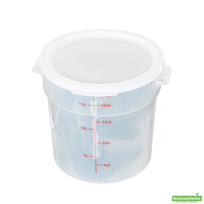 Wholesale Restaurantware Met Lux Round Translucent Plastic Food Storage Container Lid - Fits 12, 18 and 22 Qt- Bulk