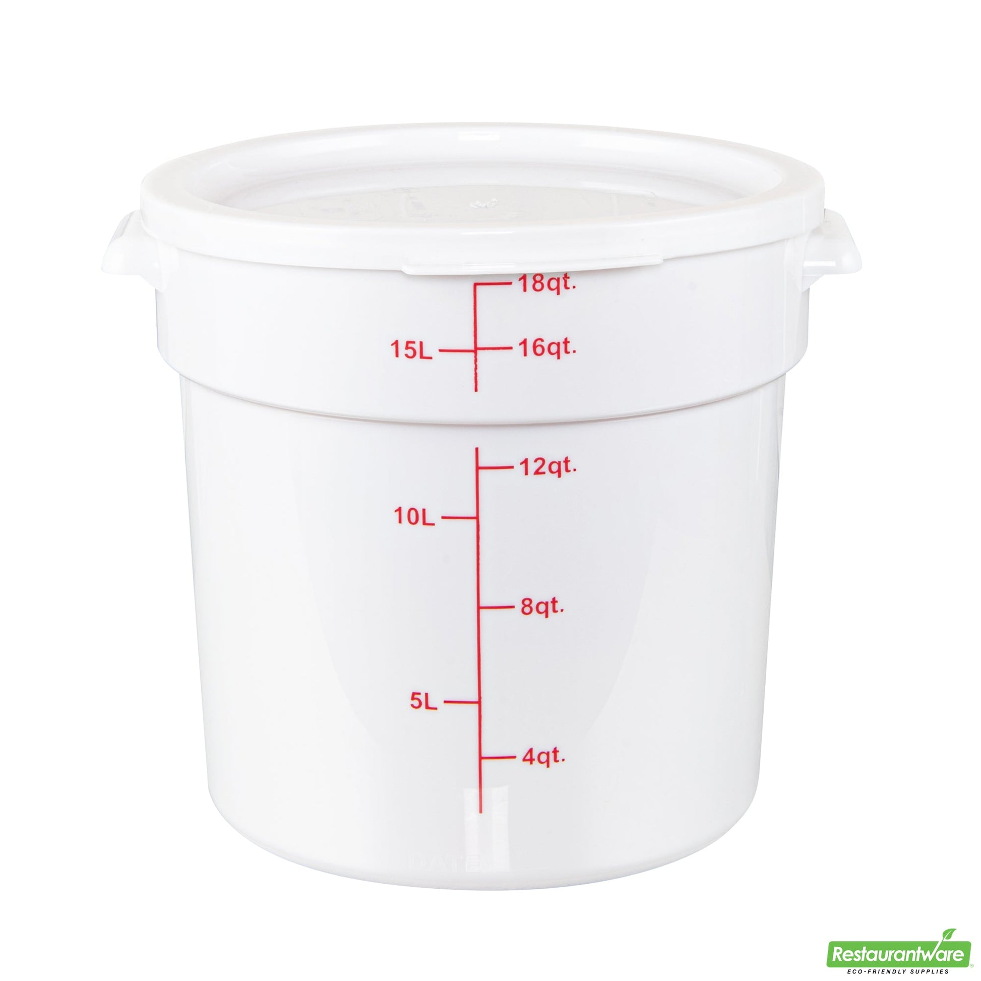Wholesale Restaurantware Met Lux Round White Plastic Food Storage Container Lid - Fits 12, 18 and 22 Qt- Bulk